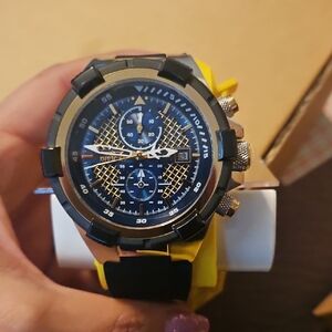 Invicta Blue Dial Watch with Black Strap